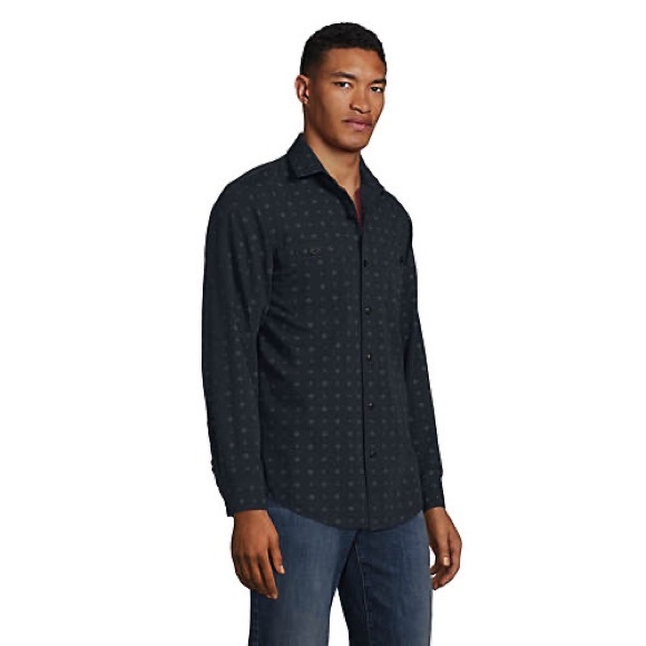 Blake Shelton x Lands' End Men's Traditional Fit Chambray Work Shirt Size L NWT - Picture 3 of 6